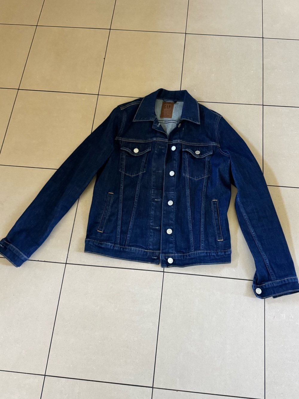 GAP Dark Blue Stretch Denim Jacket - Women